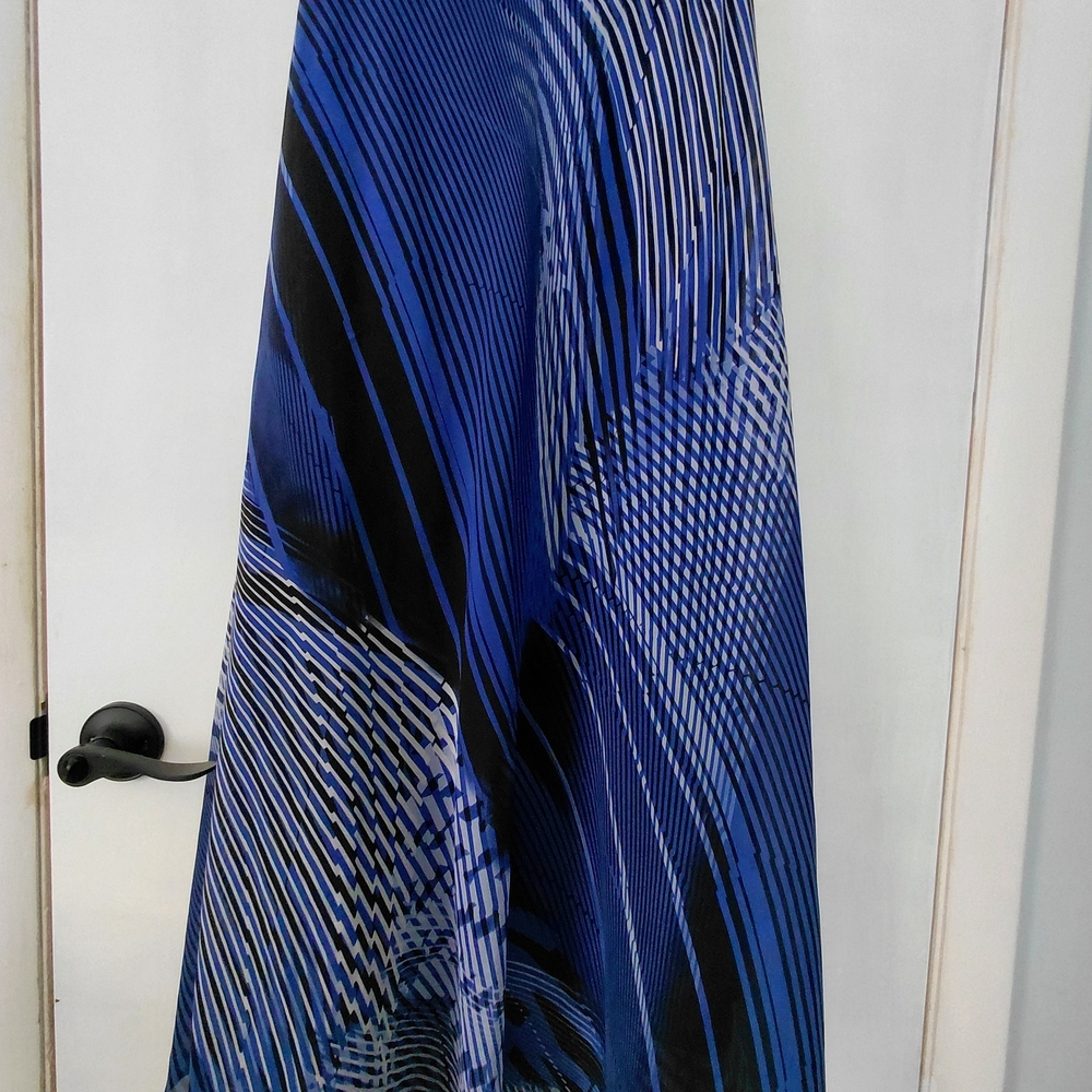 CJ Banks Blue and Black Maxi Skirt